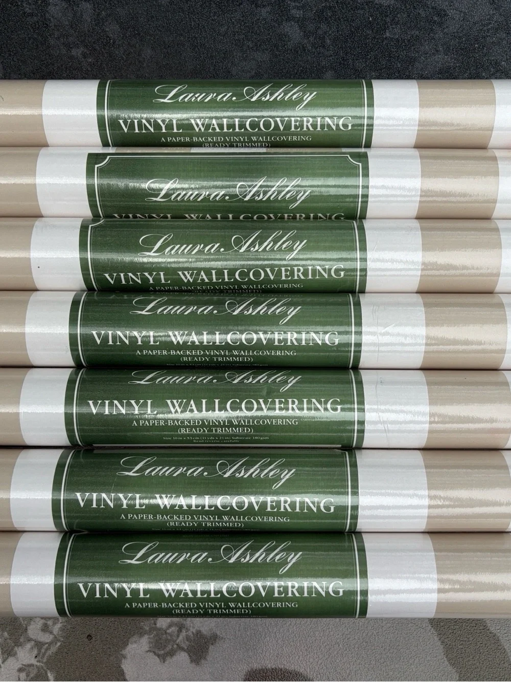 Laura Ashley Cirque Vinyl Wall Paper 7 Rolls Vintage 1985
